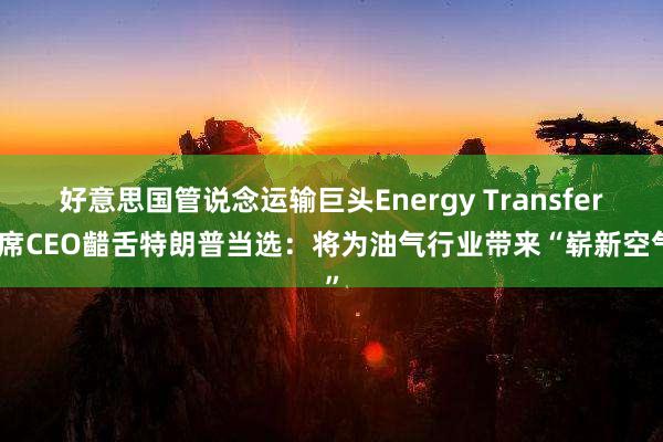 好意思国管说念运输巨头Energy Transfer联席CEO齰舌特朗普当选：将为油气行业带来“崭新空气”